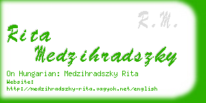 rita medzihradszky business card